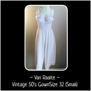 Vtg 50s Van Raalte Myth Soft Pink Lace Trim Gown